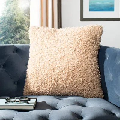 Safavieh Kalista Faux Fur Throw Pillow In Pink
