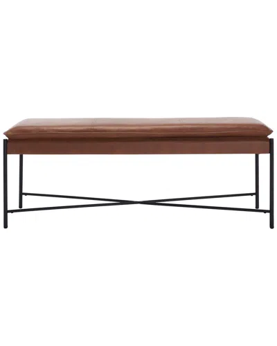 Safavieh Kara Cushioned X Bench In Brown