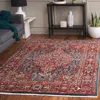 Safavieh Kashan Machine Made Area Rug, Blue / Red Traditional Style Easy Care In Multi