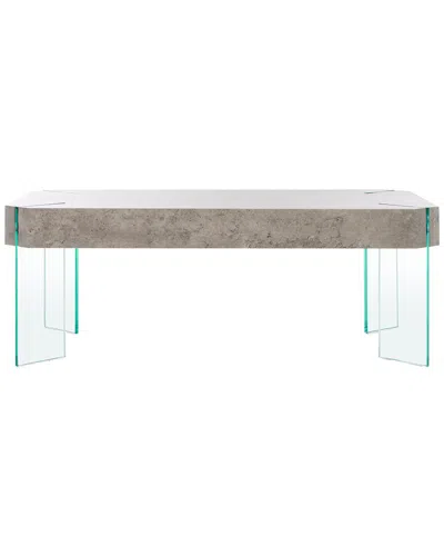 Safavieh Katelyn Rectangular Contemporary Glass-leg Coffee Table In Neutral