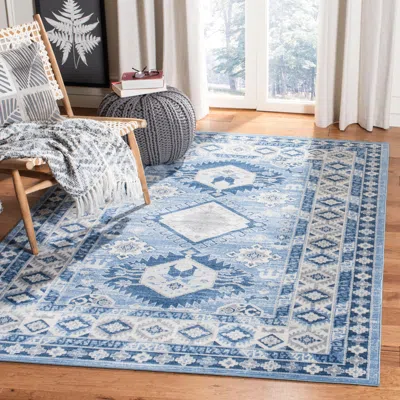 Safavieh Kazak Machine Made Area Rug, Blue / Creme Traditional Style Easy Care