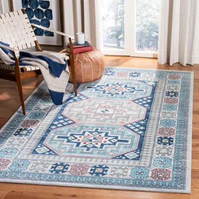 Safavieh Kazak Machine Made Area Rug, Grey / Blue Traditional Style Easy Care