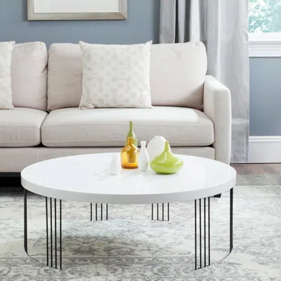 Safavieh Keelin Mid Century Scandinavian Wood Coffee Table In White