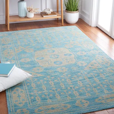 Safavieh Kenya Hand Made Area Rug, Blue Traditional Style Non-shedding