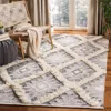 Safavieh Kenya Hand Made Area Rug, Charcoal / Ivory Shag / Flokati Style Non-shedding In Gray