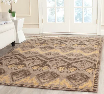 Safavieh Kenya Hand Made Area Rug, Gold / Beige Traditional Style Non-shedding In Brown