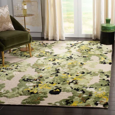 Safavieh Kenya Hand Made Area Rug, Green / Beige Contemporary Style Non-shedding