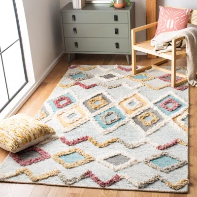 Safavieh Kenya Hand Made Area Rug, Grey / Ivory Bohemian Style Non-shedding In Multi