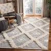 Safavieh Kenya Hand Made Area Rug, Grey / Ivory Shag / Flokati Style Non-shedding In Gray