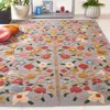 Safavieh Kenya Hand Made Area Rug, Grey / Pink Country Floral Style Non-shedding In Multi