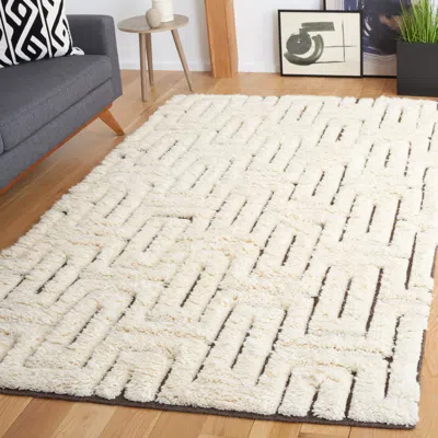 Safavieh Kenya Hand Made Area Rug, Ivory / Brown Contemporary Style Non-shedding