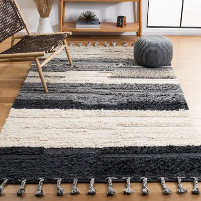 Safavieh Kenya Hand Made Area Rug, Ivory / Grey Bohemian Style Non-shedding In Multi