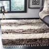 Safavieh Kenya Hand Made Area Rug, Ivory / Grey Shag / Flokati Style Non-shedding In Blue