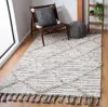 Safavieh Kenya Hand Made Area Rug, Ivory / Grey Shag / Flokati Style Non-shedding In White