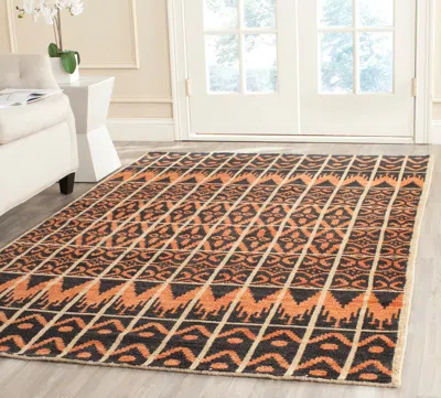 Safavieh Kenya Hand Made Area Rug, Orange / Black Bohemian Style Non-shedding