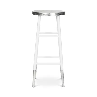 Safavieh Kenzie 30 Silver Dipped Barstool In White/silver
