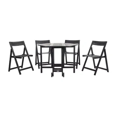 Safavieh Kerman Patio Collection 5-pc. Weather Resistant Hexagon Dining Set In Black
