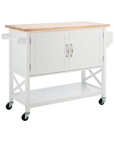 Safavieh Kesler 2 Door 1-shelf Kitchen Cart In White