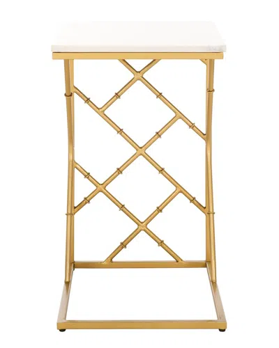 Safavieh Keston Marble C-table In Gold