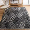 Safavieh Kilim Flat Weave Area Rug, Black / Grey Bohemian Style Easy Care In Gray