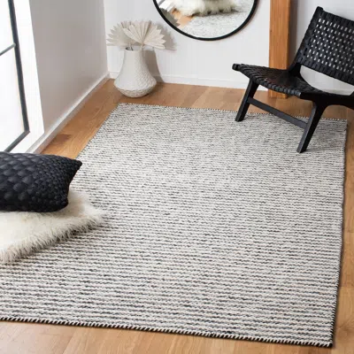 Safavieh Kilim Flat Weave Area Rug, Black / Ivory Contemporary Style Easy Care In Gray