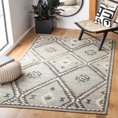 Safavieh Kilim Flat Weave Area Rug, Blue / Black Bohemian Style Easy Care In Neutral