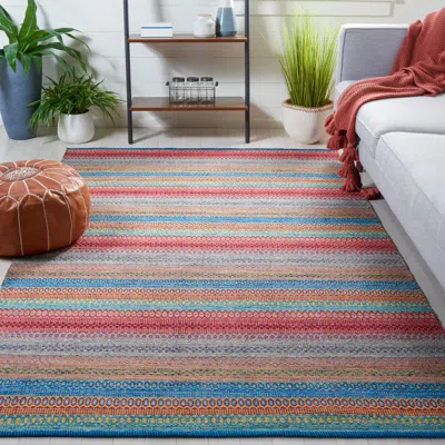 Safavieh Kilim Flat Weave Area Rug, Blue / Red Bohemian Style Easy Care In Multi
