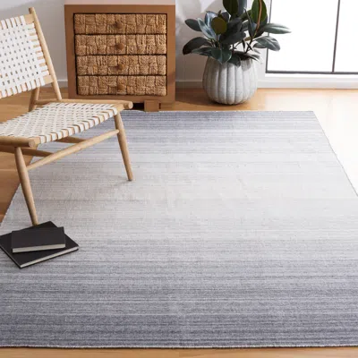 Safavieh Kilim Flat Weave Area Rug, Dark Grey / Ivory Contemporary Style Easy Care In Gray