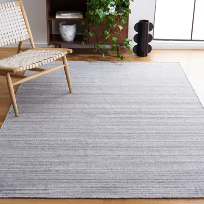 Safavieh Kilim Flat Weave Area Rug, Dark Grey Solid / Tonal Style Easy Care In Blue
