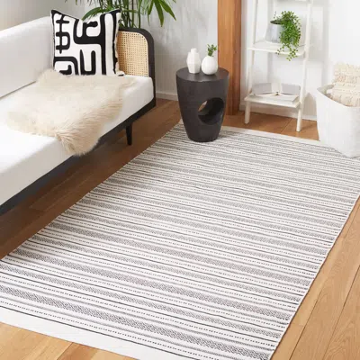 Safavieh Kilim Flat Weave Area Rug, Ivory / Black Bohemian Style Easy Care In Gray