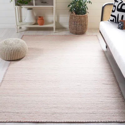 Safavieh Kilim Flat Weave Area Rug, Light Pink Solid / Tonal Style Easy Care In Neutral