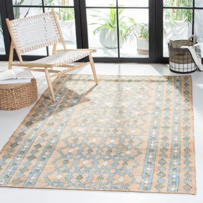 Safavieh Kilim Flat Weave Area Rug, Natural / Blue Bohemian Style Easy Care