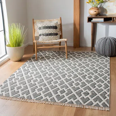 Safavieh Kilim Hand Made Area Rug, Black / Cream Contemporary Style Non-shedding In Gray