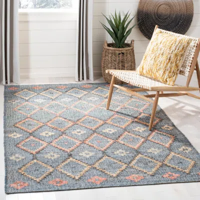 Safavieh Kilim Hand Made Area Rug, Charcoal / Gold Bohemian Style Non-shedding In Gray