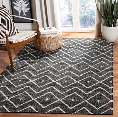 Safavieh Kilim Hand Made Area Rug, Charcoal / Natural Bohemian Style Non-shedding In Black