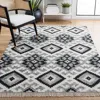 Safavieh Kilim Hand Made Area Rug, Ivory / Black Bohemian Style Non-shedding In Gray