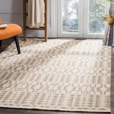 Safavieh Kilim Hand Made Area Rug, Ivory / Grey Bohemian Style Non-shedding In Gray