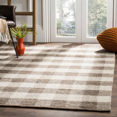 Safavieh Kilim Hand Made Area Rug, Light Grey / Brown Country Floral Style Non-shedding