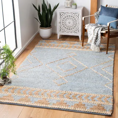 Safavieh Kilim Hand Made Area Rug, Natural / Blue Bohemian Style Non-shedding