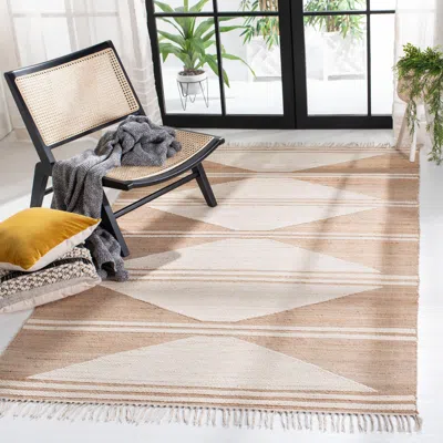 Safavieh Kilim Hand Made Area Rug, Natural / Ivory Bohemian Style Non-shedding In Neutral