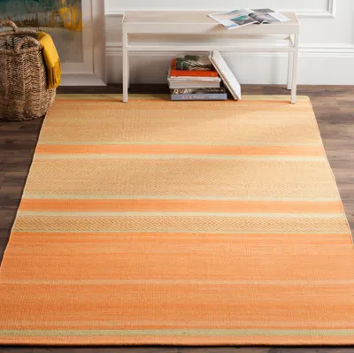 Safavieh Kilim Hand Made Area Rug, Orange / Lime Contemporary Style Non-shedding