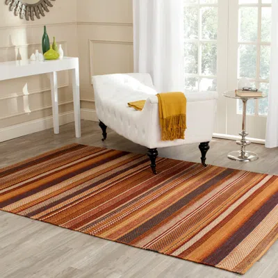 Safavieh Kilim Hand Made Area Rug, Rust Contemporary Style Non-shedding In Brown