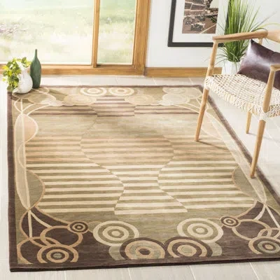 Safavieh Kneiske Hand Knotted Wool Pile Oriental Rug In Brown