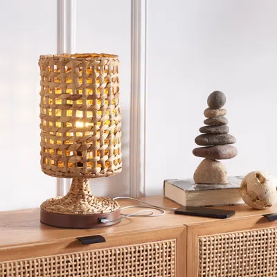 Safavieh Knowles 16" Table Lamp With Usb In Brown