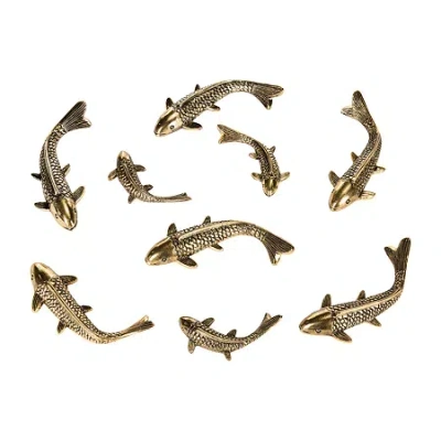 Safavieh Koi Fish 9-pc. Beach + Nautical Metal Wall Art In Gold