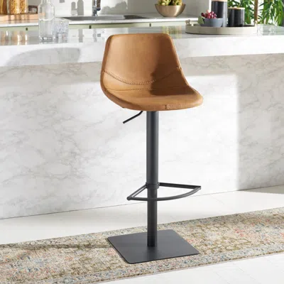 Safavieh Kynlee Gas Lift Bar Stool In Brown