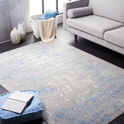 Safavieh Lagoon Machine Made Area Rug, Blue / Grey Contemporary Style Easy Care In Gray