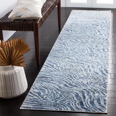 Safavieh Lagoon Machine Made Area Rug, Blue / Grey Contemporary Style Easy Care