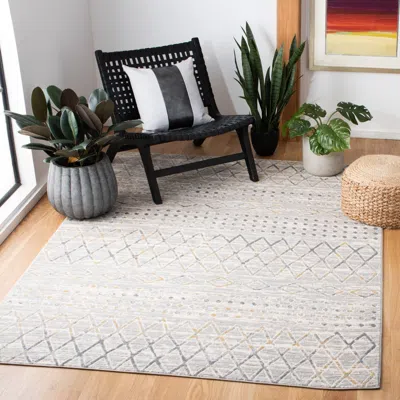 Safavieh Lagoon Machine Made Area Rug, Grey / Gold Bohemian Style Easy Care In Gray