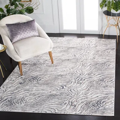 Safavieh Lagoon Machine Made Area Rug, Ivory / Grey Contemporary Style Easy Care In Neutral